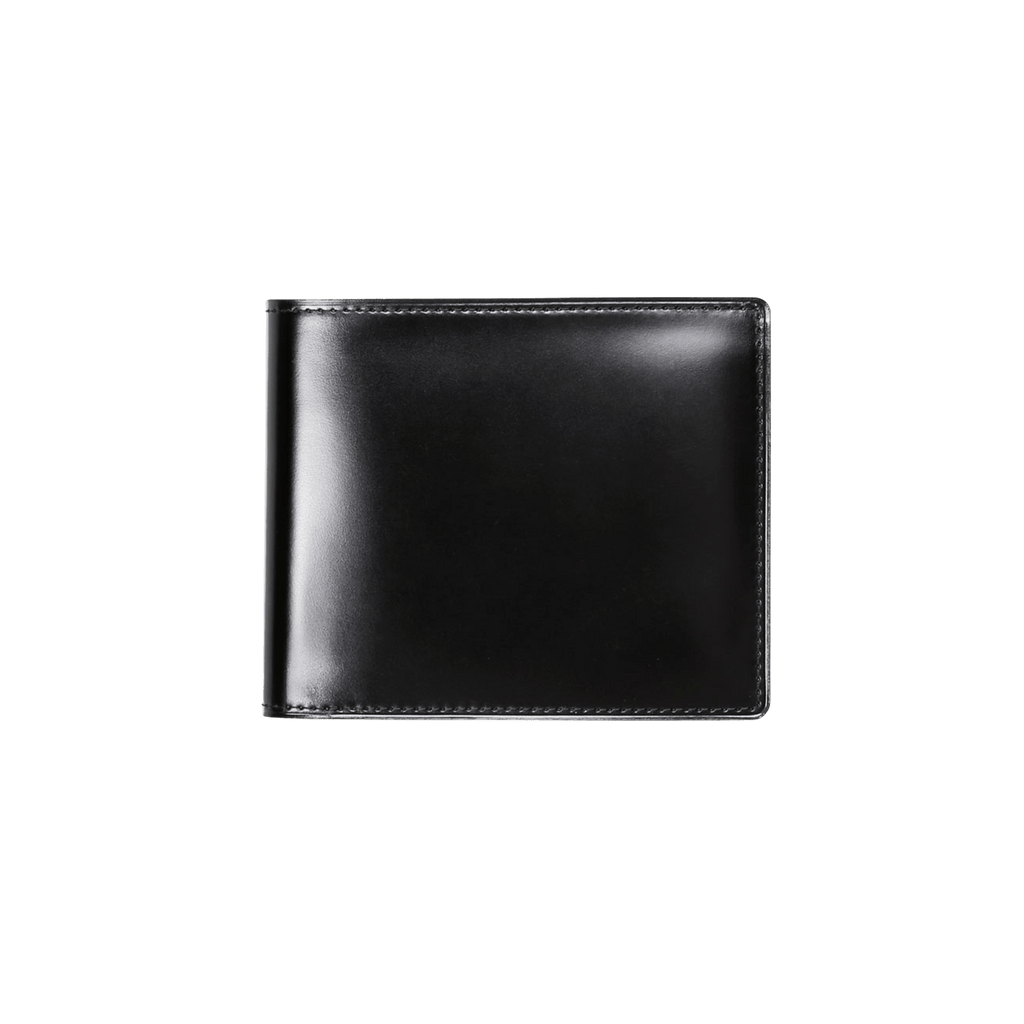 土屋鞄製作所 コードバン 二つ折り財布 ブラック【未使用に近い】内装=札入れ×2