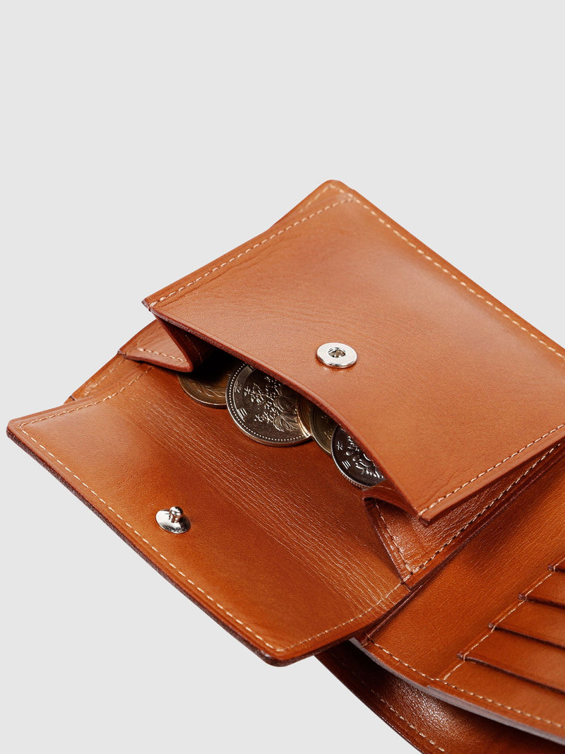 土屋鞄製作所 コードバン 二つ折り財布 ブラック【未使用に近い】内装=札入れ×2