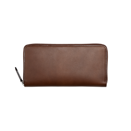 ヌメ ファスナーロングパース チェスナット