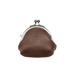 トーンオイルヌメ ミニがま口 ミディアムブラウン