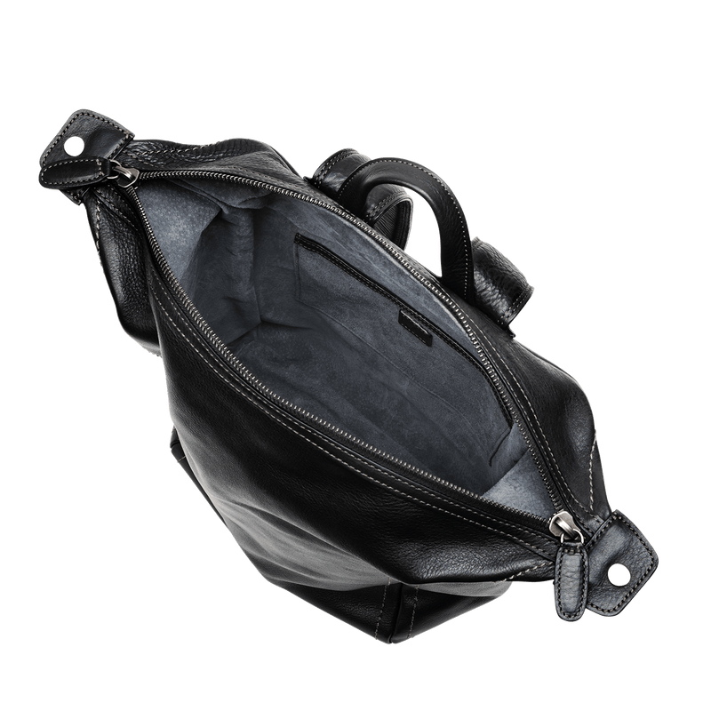 A4ファイル収納可土屋鞄 トーンオイルヌメ ソフトミディアムバックパック ブラック